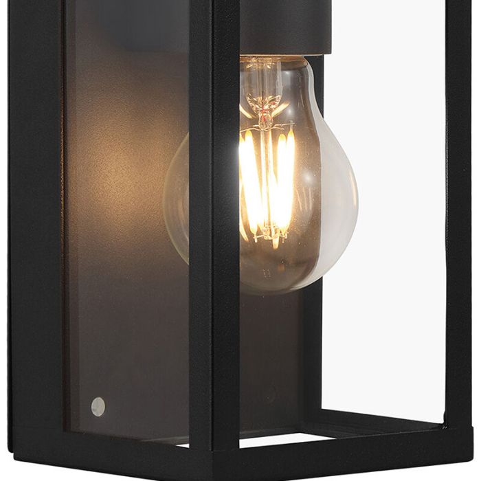 Zwarte moderne badkamer wandlamp glas, Amadou, IP44
