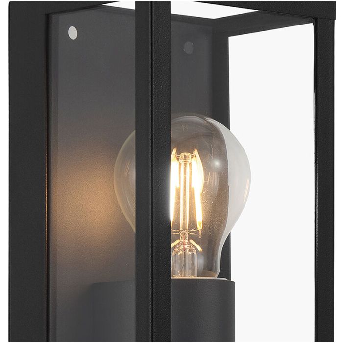 Zwarte moderne badkamer wandlamp glas, Amadou, IP44