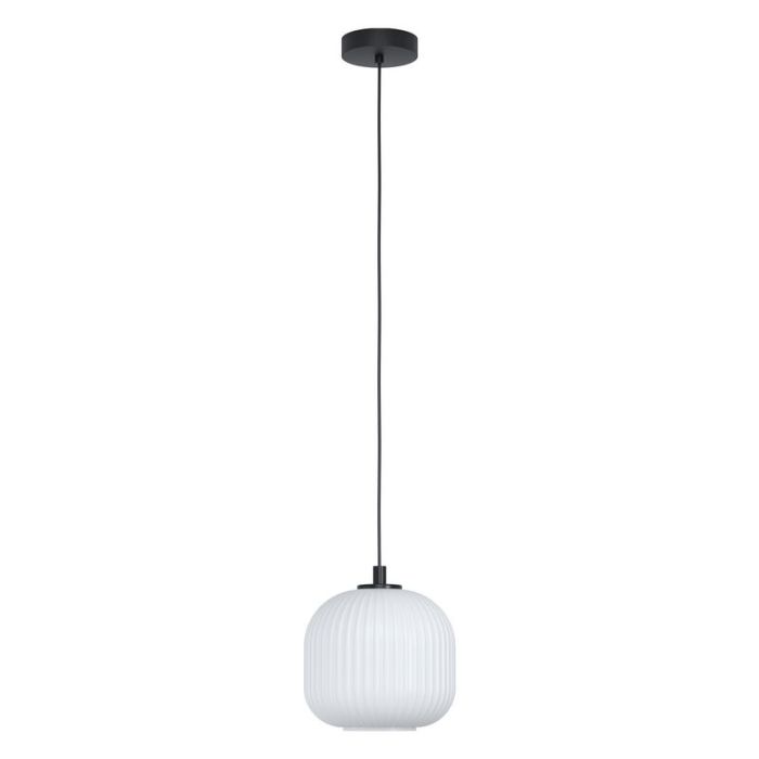 Witte retro hanglamp glas, Elvera