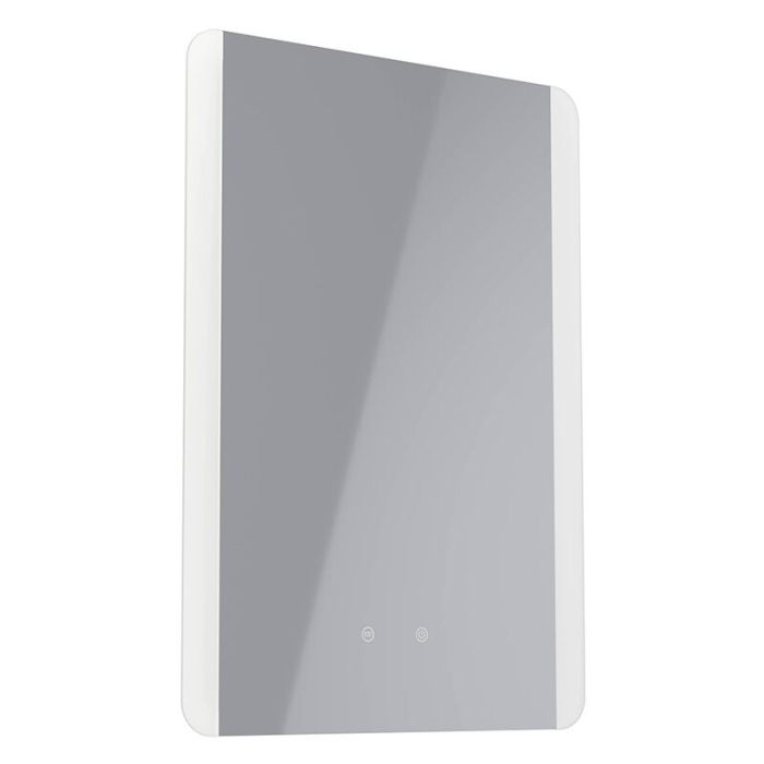 Grijze moderne spiegel met verlichting glas, Bibi, 7,1W, warm tot koud wit verstelbare LED, IP44, met schakelaar