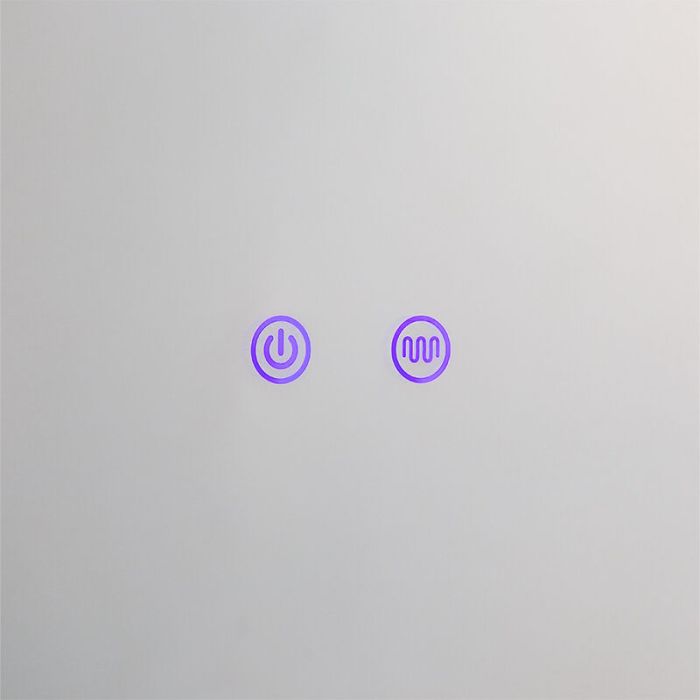 Grijze moderne spiegel met verlichting glas, Bibi, 7,1W, warm tot koud wit verstelbare LED, IP44, met schakelaar
