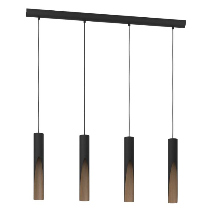Zwarte moderne hanglamp staal, Aloysius