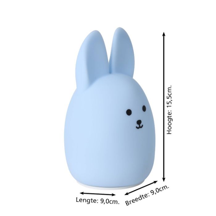 Blauwe kinderkamer tafellamp kunststof, Bunny, 5W, RGBW LED