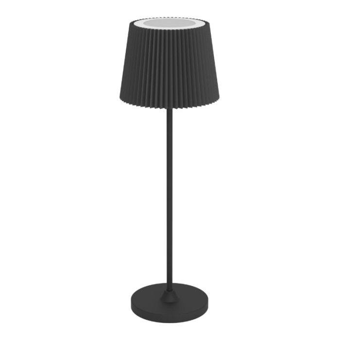 Zwarte moderne tafellamp stof, Latif, 2W, LED verstelbare lichtkleur, met touchdimmer