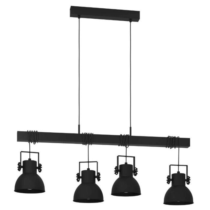 Zwarte industriële hanglamp aluminium, Liane