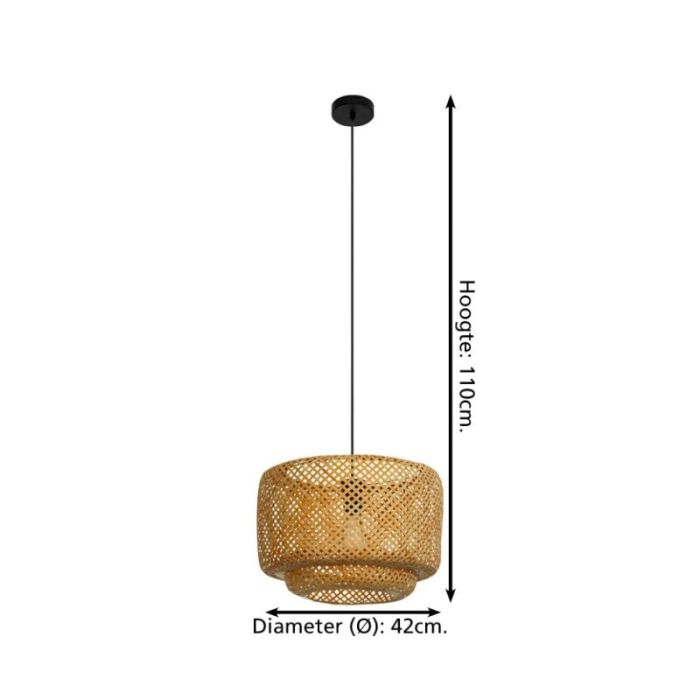 Rotan hanglamp bruin, Jetze