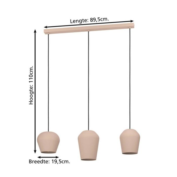 Taupe landelijke hanglamp aluminium, Thirsa