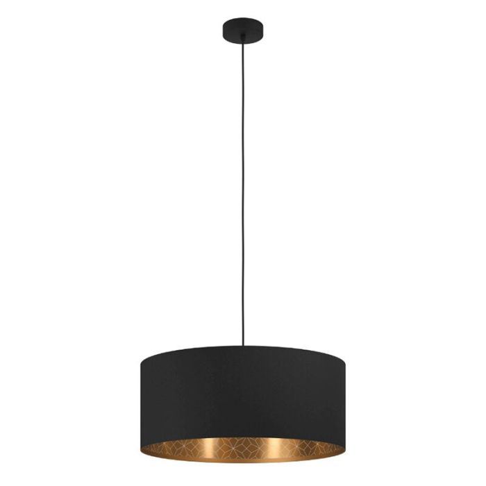 Zwarte moderne hanglamp stof, Kelsey