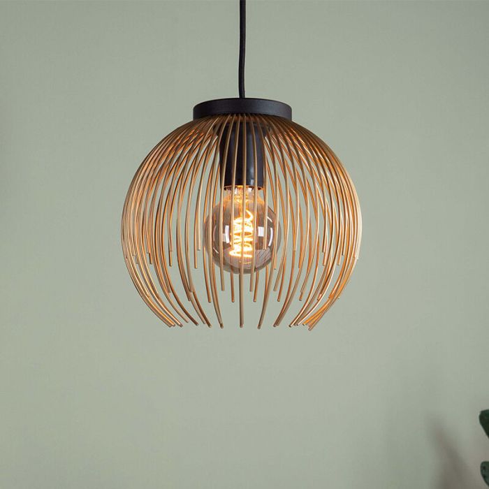 Gouden industriële hanglamp aluminium, Keimpe