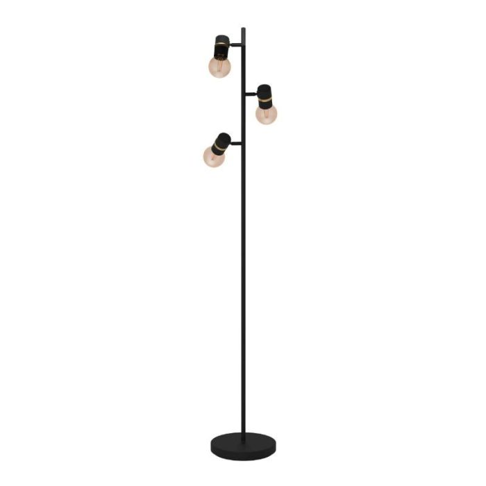 Zwarte vloerlamp aluminium, Jelger, met schakelaar