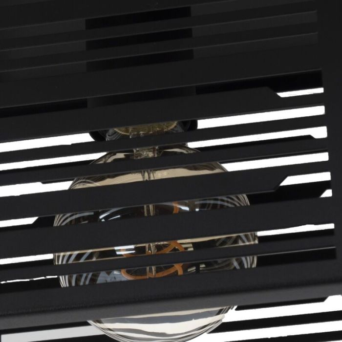 Zwarte industriële plafondlamp aluminium, Lennaert