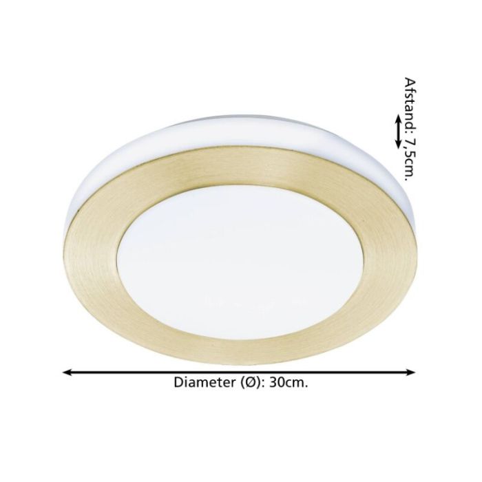 Gouden badkamer plafondlamp kunststof, Amina, 3,6W, 3000K LED, IP44