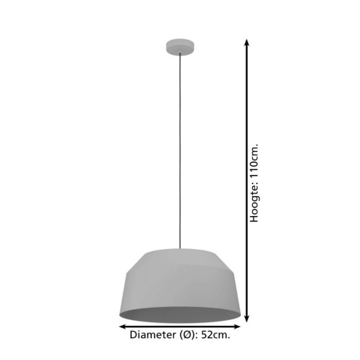 Grijze landelijke hanglamp aluminium, Teddie
