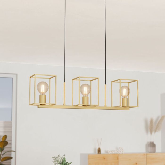 Gouden industriële hanglamp aluminium, Teis