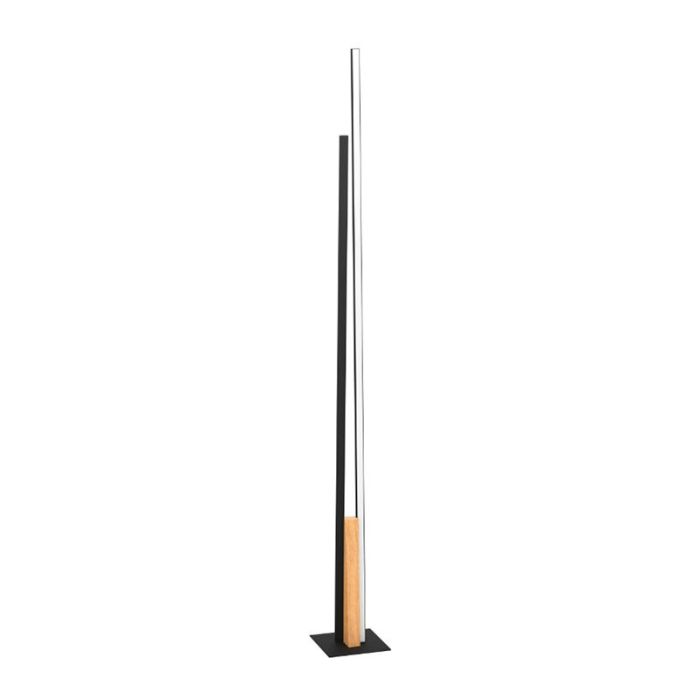 Zwarte moderne vloerlamp aluminium, Leintje, 12,8W, 3000K LED, met schakelaar