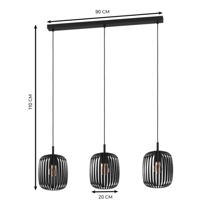 Zwarte industriële hanglamp aluminium, Pietro
