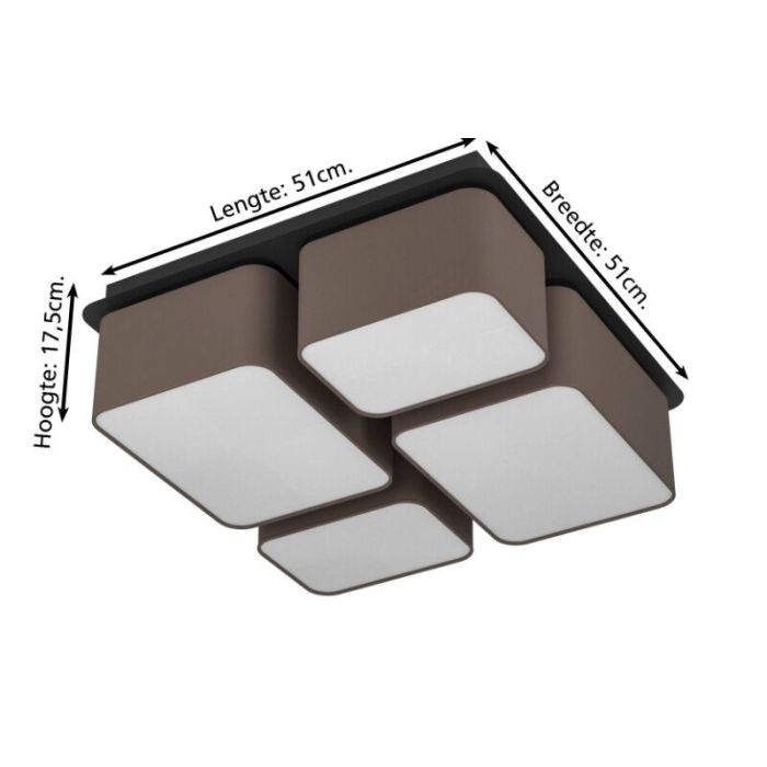 Antraciete moderne plafondlamp aluminium, Jascha