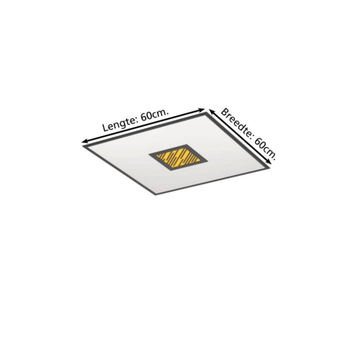 Zwarte moderne plafondlamp aluminium, Vinesh, 36W, warm tot koud wit verstelbare LED, 3-staps dimbaar