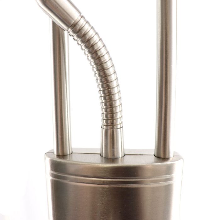 Moderne Nikkel leeslamp Salvador, 2 warm witte lampjes, met draaidimmer