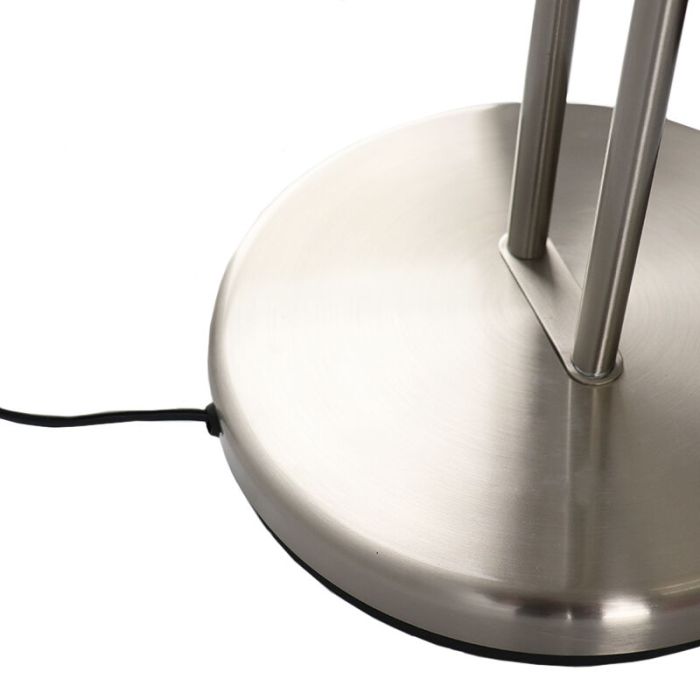Moderne Nikkel leeslamp Salvador, 2 warm witte lampjes, met draaidimmer