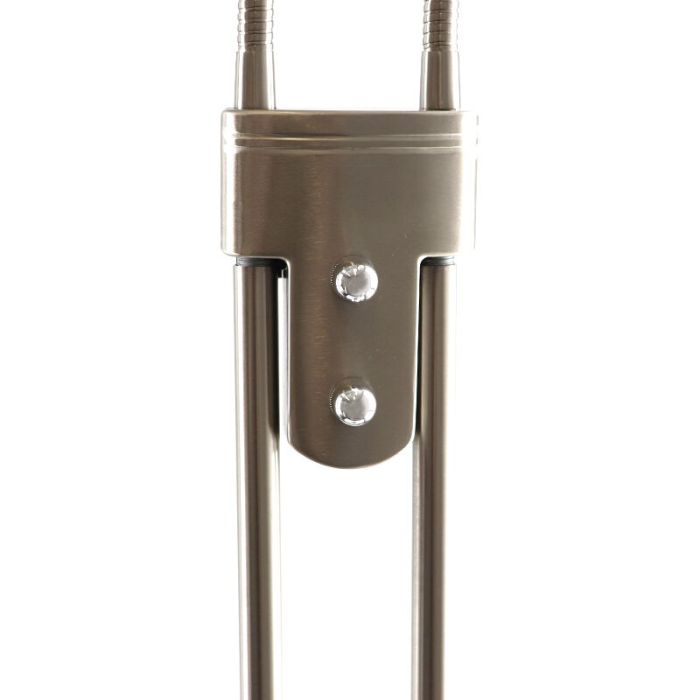 Moderne Nikkel leeslamp Salvador, 2 warm witte lampjes, met draaidimmer