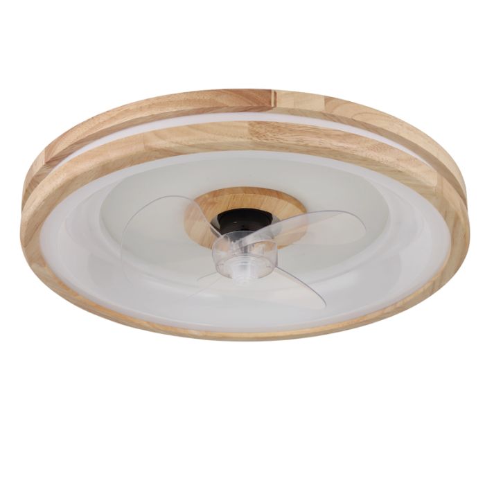 Moderne plafondventilator hout, Klaaske, 30W, warm tot koud wit verstelbare LED, met afstandsbediening