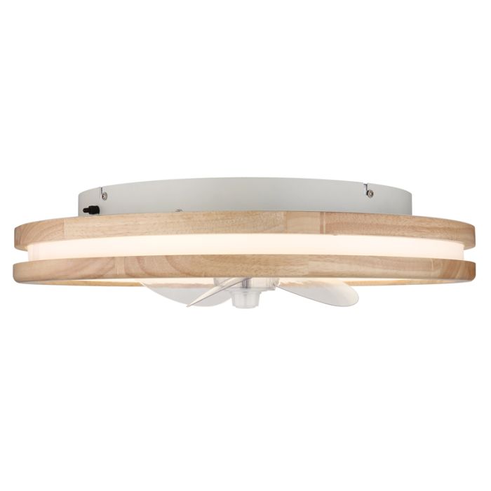 Moderne plafondventilator hout, Klaaske, 30W, warm tot koud wit verstelbare LED, met afstandsbediening