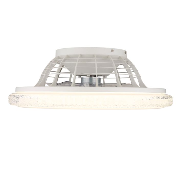 Chromen design plafondventilator kunststof, Lammechien, 40W, warm tot koud wit verstelbare LED, met afstandsbediening