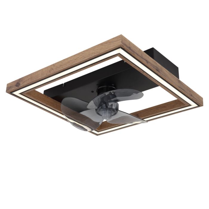 Bruine moderne plafondventilator kunststof, Lamyea, 24W, warm tot koud wit verstelbare LED, met afstandsbediening