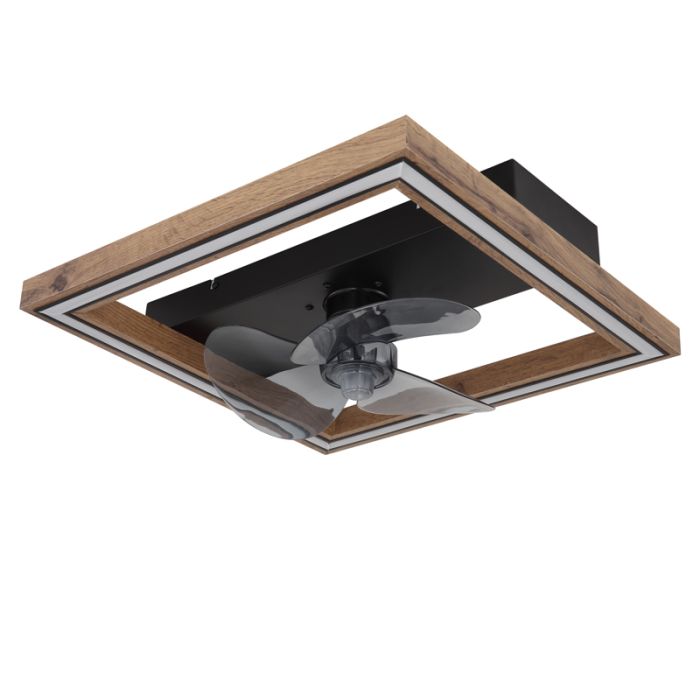 Bruine moderne plafondventilator kunststof, Lamyea, 24W, warm tot koud wit verstelbare LED, met afstandsbediening