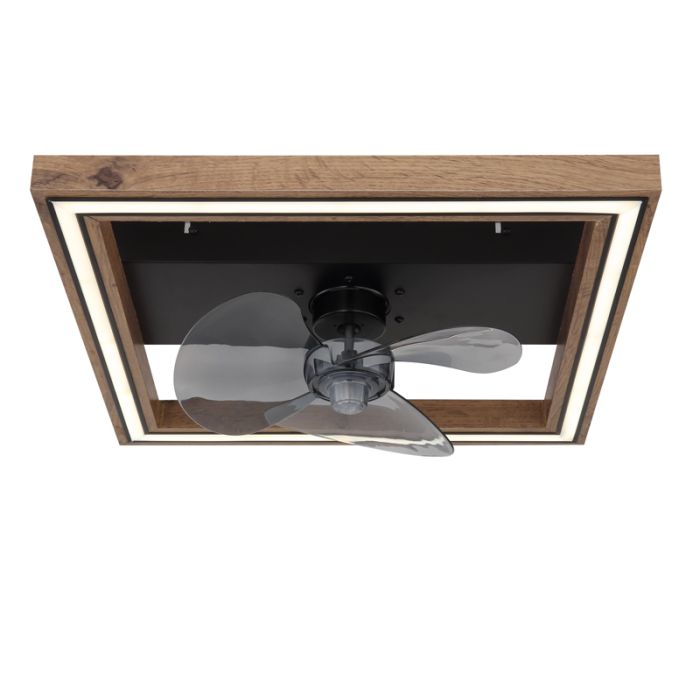 Bruine moderne plafondventilator kunststof, Lamyea, 24W, warm tot koud wit verstelbare LED, met afstandsbediening