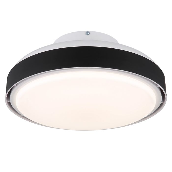 Zwarte moderne plafondventilator kunststof, Madhavi, 40W, warm tot koud wit verstelbare LED, met afstandsbediening