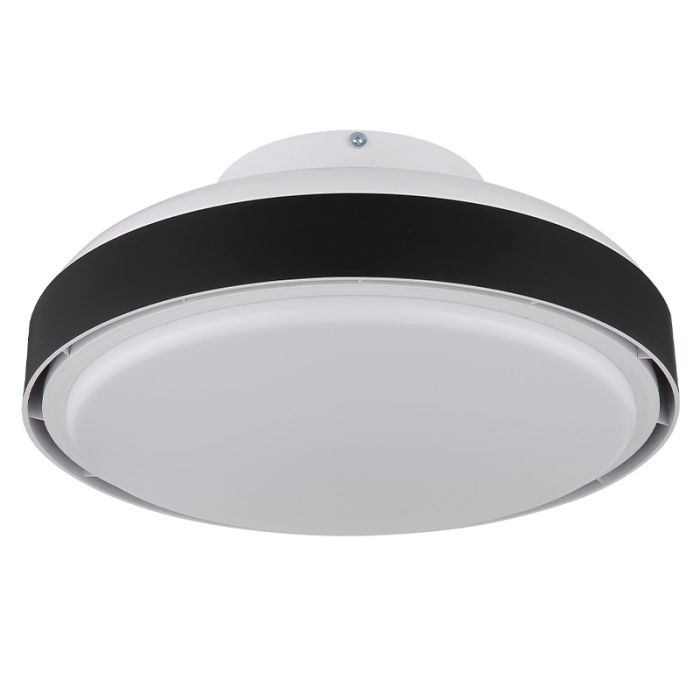 Zwarte moderne plafondventilator kunststof, Madhavi, 40W, warm tot koud wit verstelbare LED, met afstandsbediening