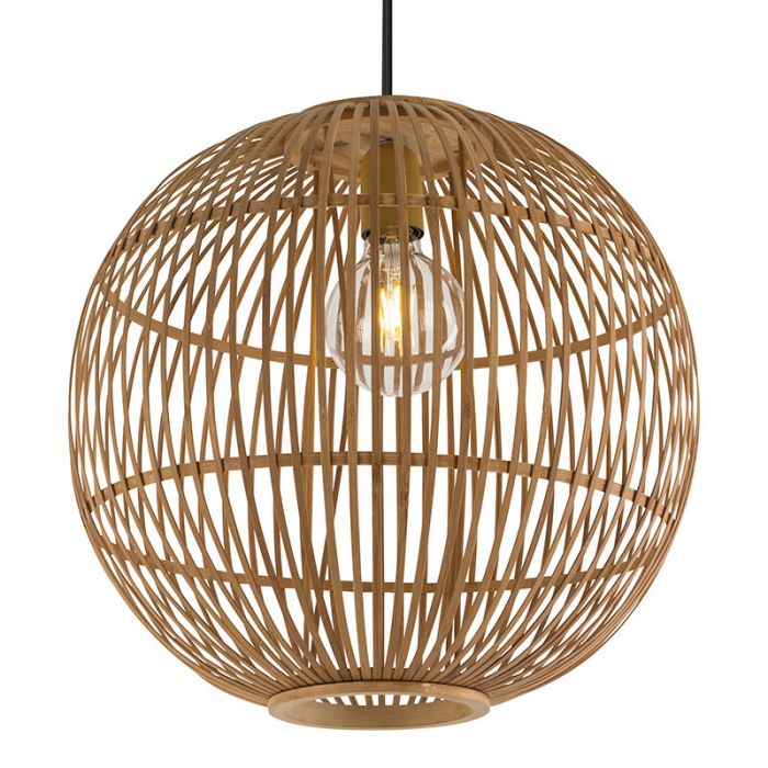 Landelijke hanglamp Terry, bruin, rotan