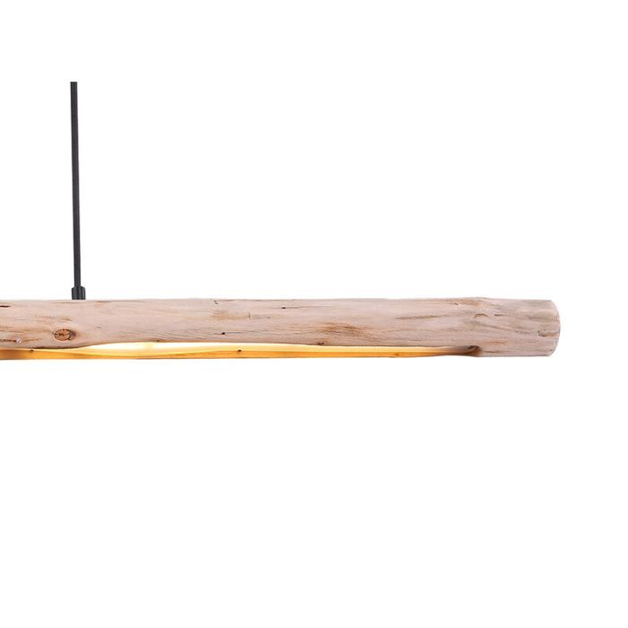 Landelijke hanglamp Abbas, bruin, hout, 3000K LED