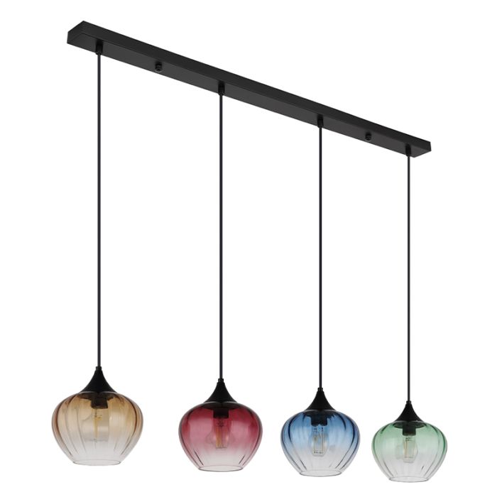 Veelkleurige design eettafel hanglamp glas, Herm