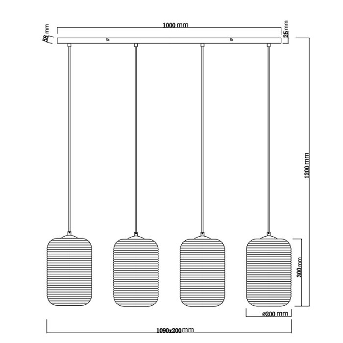 Design hanglamp rookglas, Arina