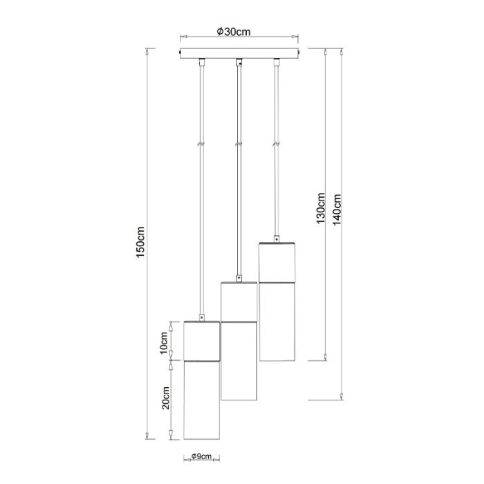 Bruine design eettafel hanglamp metaal, Xena