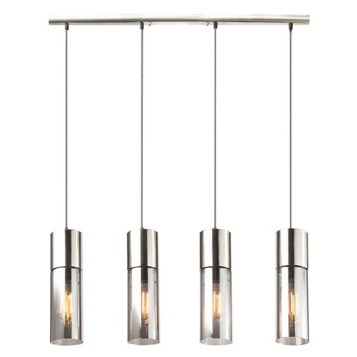 Design hanglamp Xena, nikkel, glas