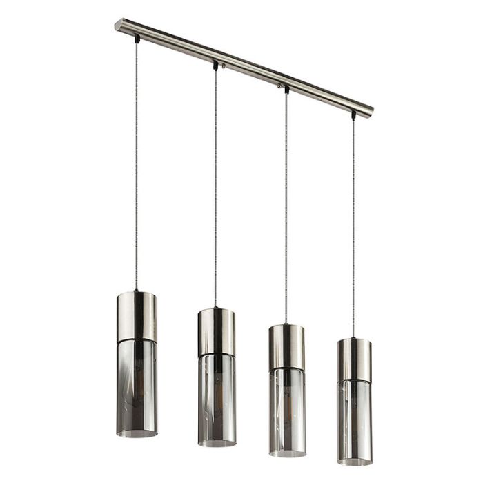 Design hanglamp Xena, nikkel, glas