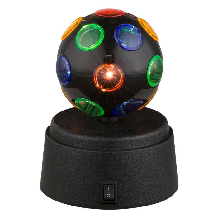 Discolamp Laurin, bol, kunststof, gekleurde LED