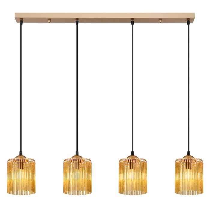 Amberkleurige design eettafel hanglamp acryl, Marthijn
