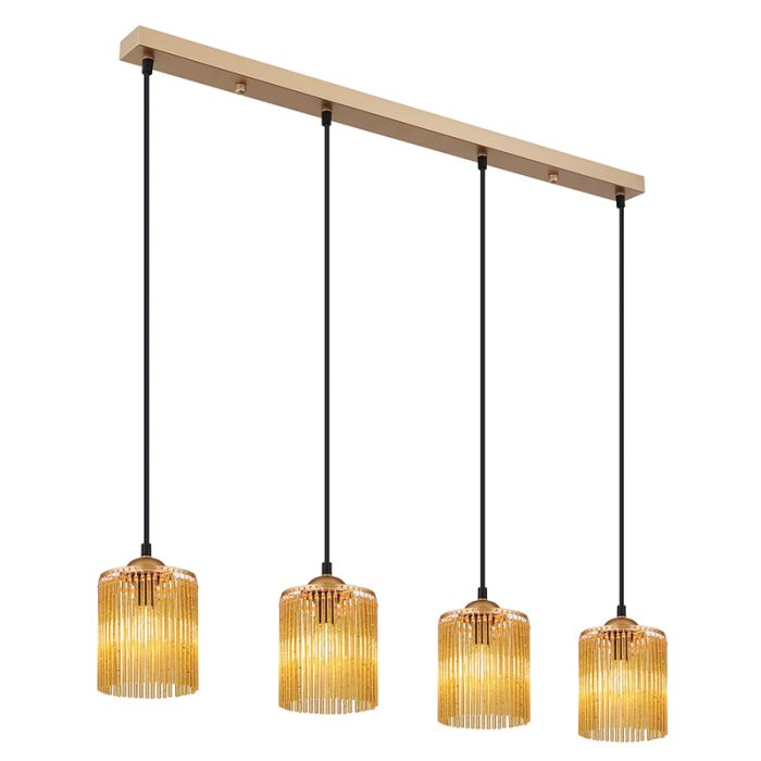 Amberkleurige design eettafel hanglamp acryl, Marthijn