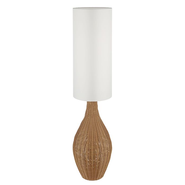 Witte landelijke vloerlamp stof, Nelleke, met schakelaar