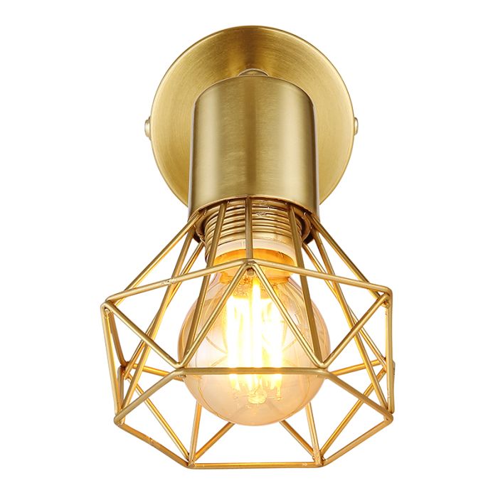 Gouden industriële wandspot metaal, Oebele