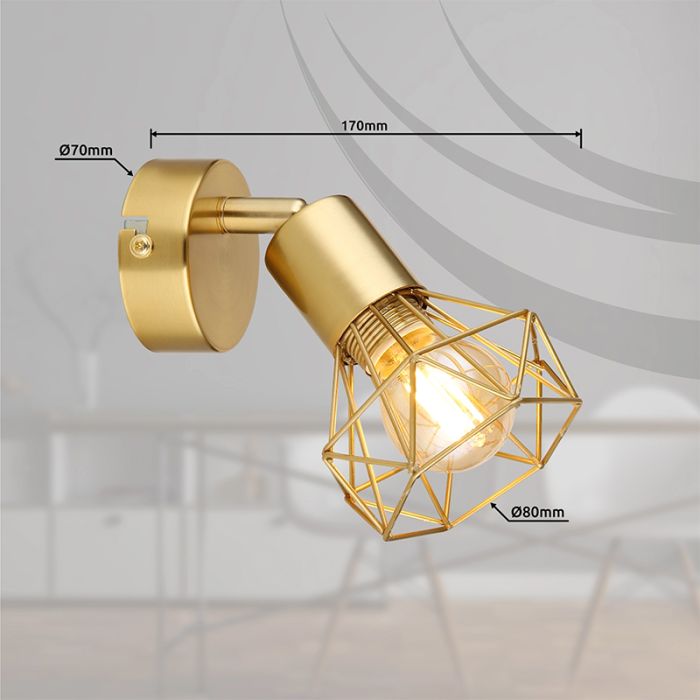 Gouden industriële wandspot metaal, Oebele