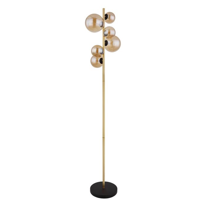 Design vloerlamp Melinda, amber, glas