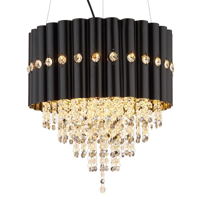 Zwarte design kroonluchter kristal, Moniek