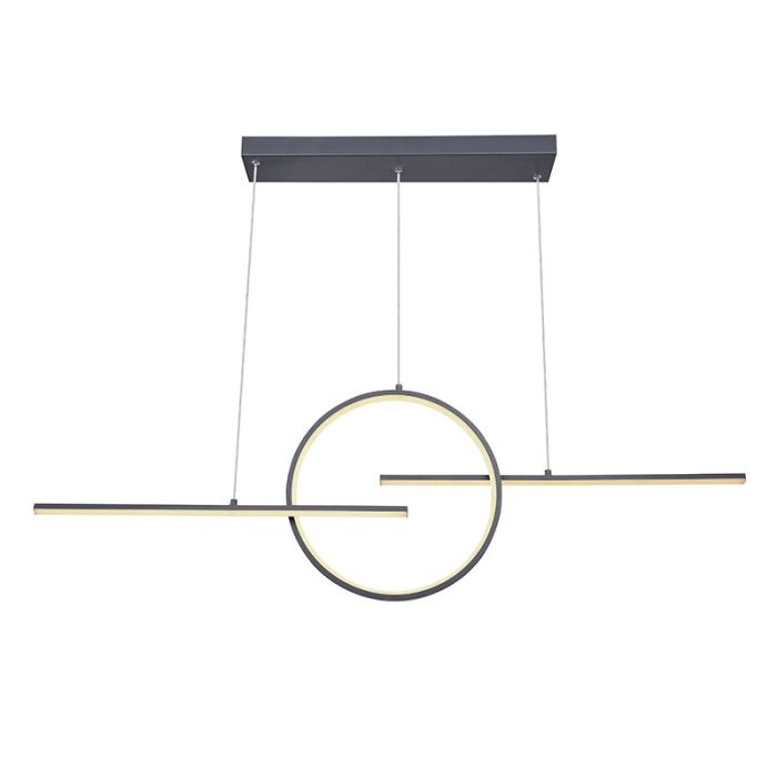 Design hanglamp Wieger, antraciet, metaal, warm tot koud wit verstelbare LED