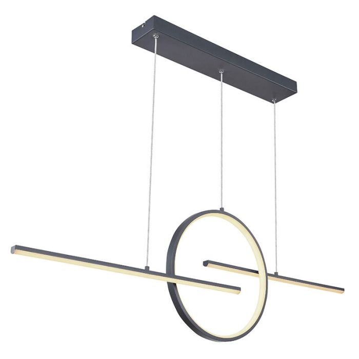 Design hanglamp Wieger, antraciet, metaal, warm tot koud wit verstelbare LED